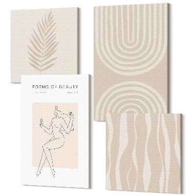 Négy részes vászonkép Absztrakt minták finom boho dekorációk