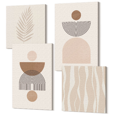 Négy részes vászonkép Absztrakt formák barna és bézs árnyalataiban