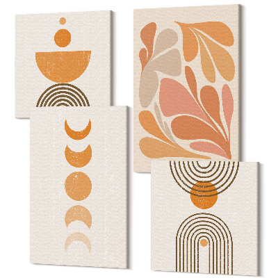 Négy részes vászonkép Absztrakt formák narancssárga árnyalatokban