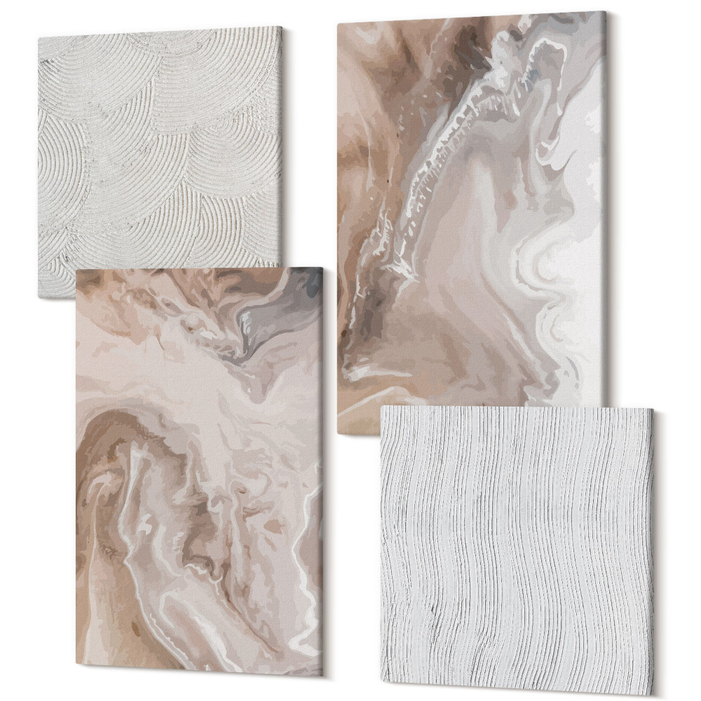 Négy részes vászonkép szett Kő textúra absztrakt márvány minták