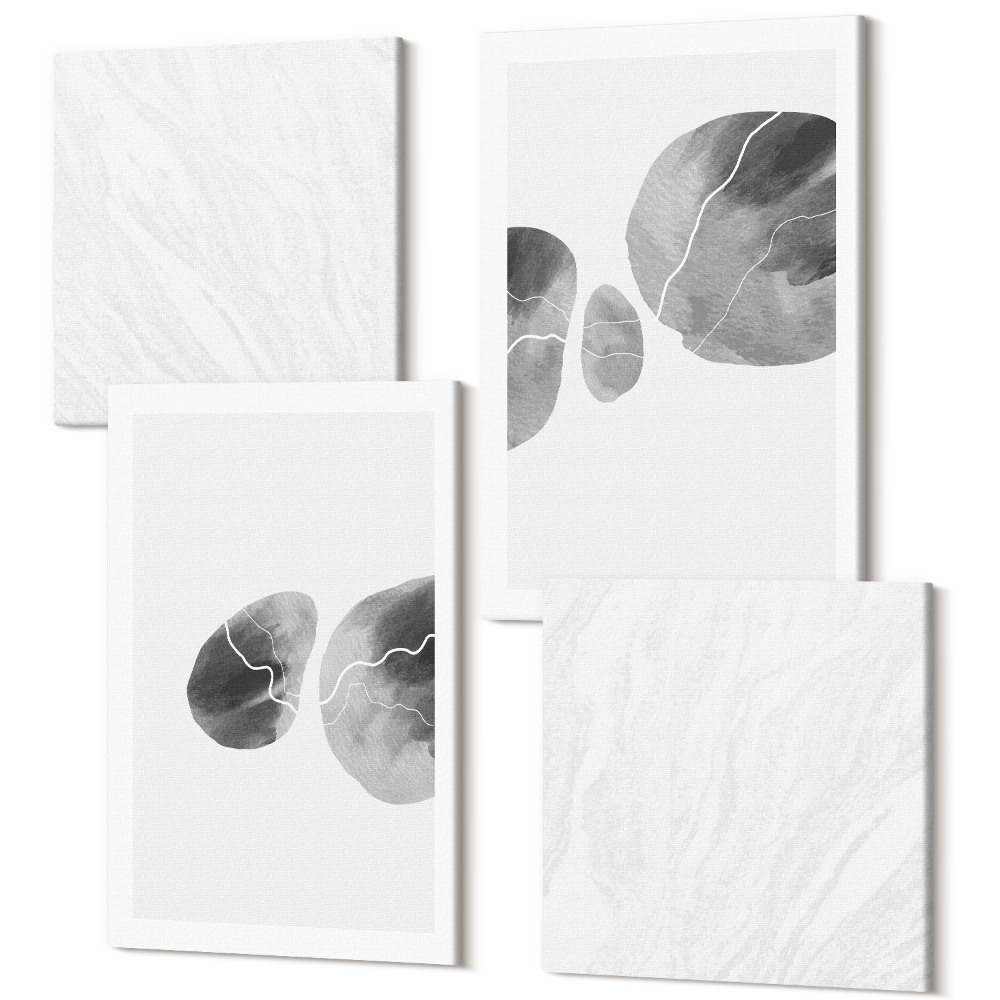 Négy részes vászonkép szett Festék foltok absztrakt minimalista festészet