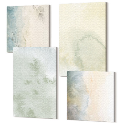 Négy részes vászonkép Pasztell akvarell festékek vászon textúrára