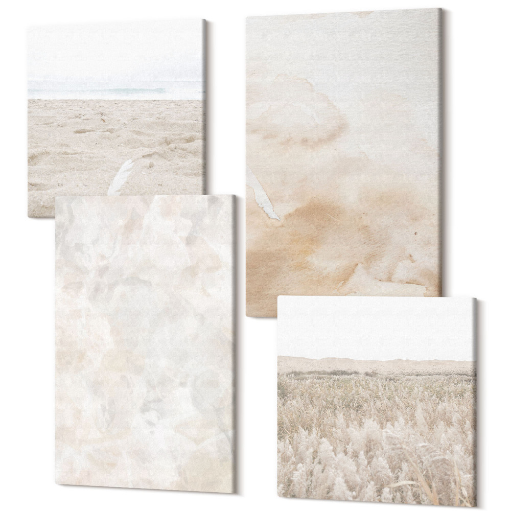 Négy részes vászonkép Divatos textúrák világos pasztell színekben