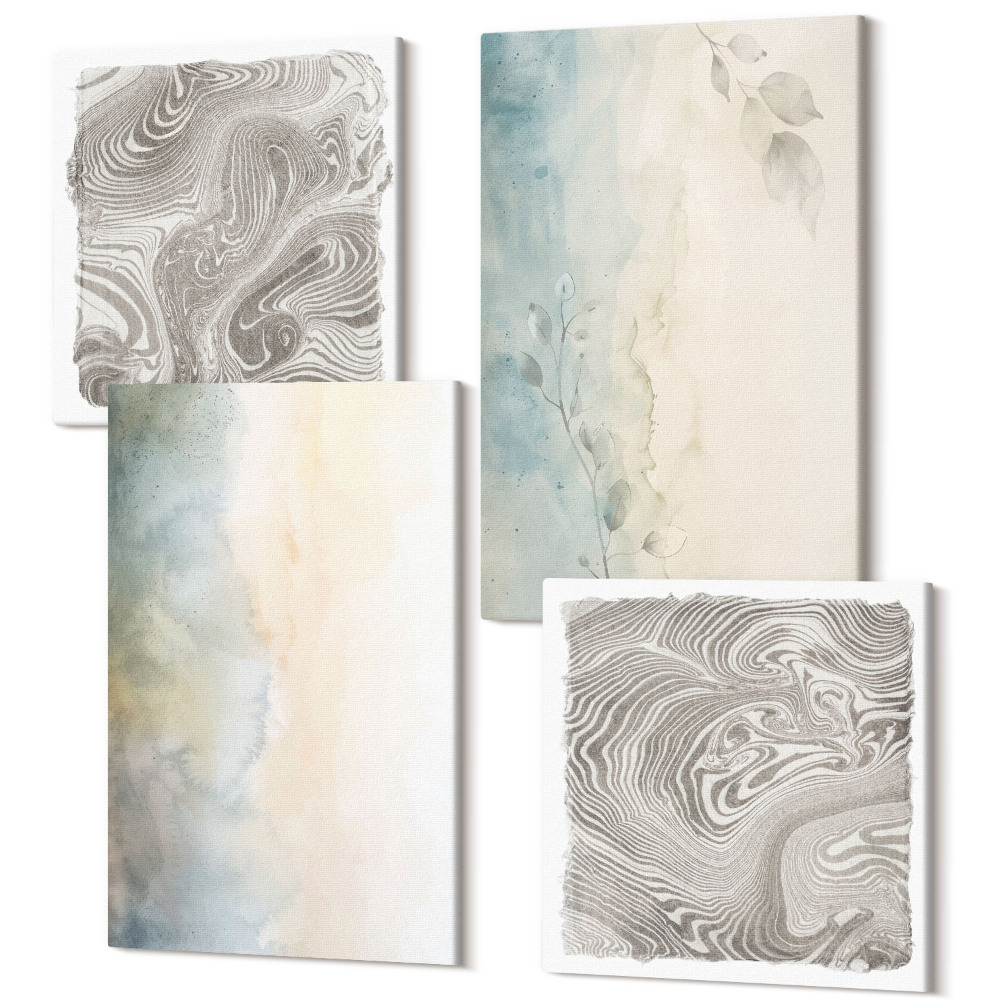 Négy részes vászonkép Finom kartonok akvarell festékekből