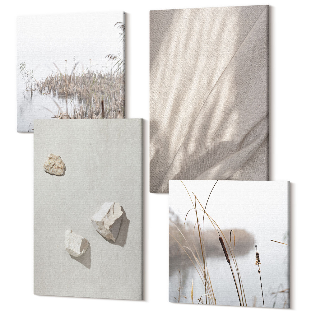 Négy részes vászonkép szett Közelképek a modern boho stílusú szerkezetekről