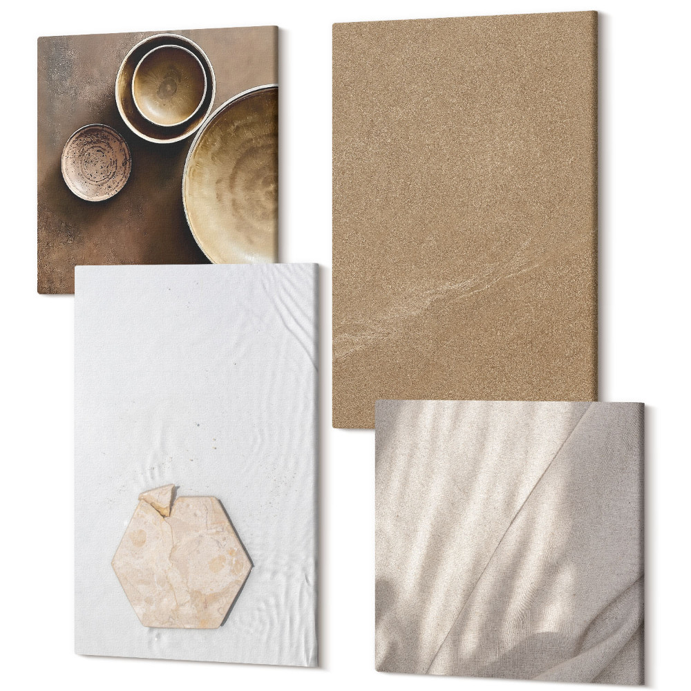 Négy részes vászonkép szett Minimalista textúrák meleg színekben