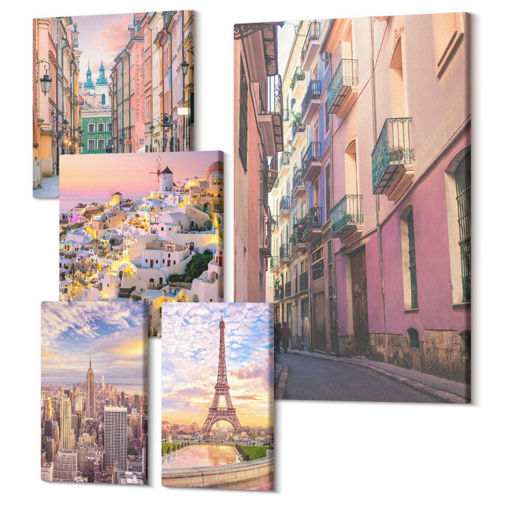 Öt részes vászonkép Bájos városok és festői európai kilátások