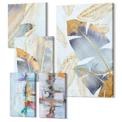 Öt részes vászonkép Növényi motívumok modern művészi akcentussal