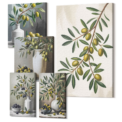 Öt részes vászonkép Rusztikus olajbogyó díszítések a belső terekhez