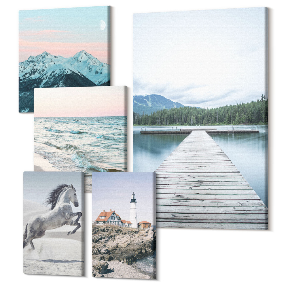 Öt részes vászonkép szett Természet és tájak harmonikus díszletben