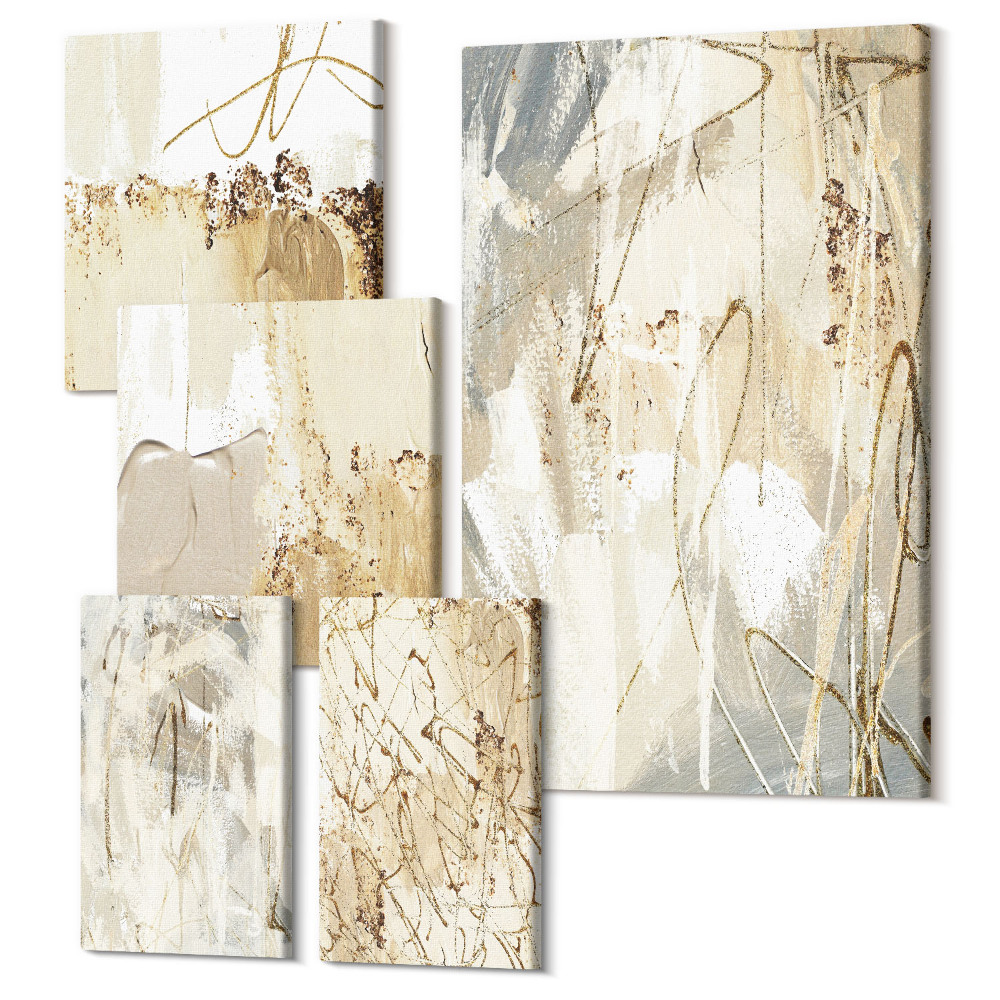 Öt részes vászonkép szett Absztrakt kompozíciók modern és minimalista stílusban