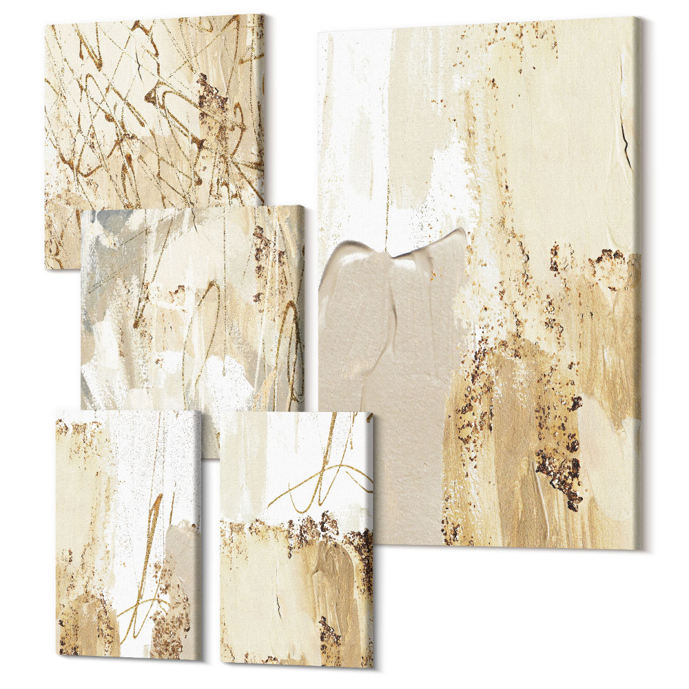 Vászonkép ötrészes Absztrakt kompozíciók modern stílusban, textúrával