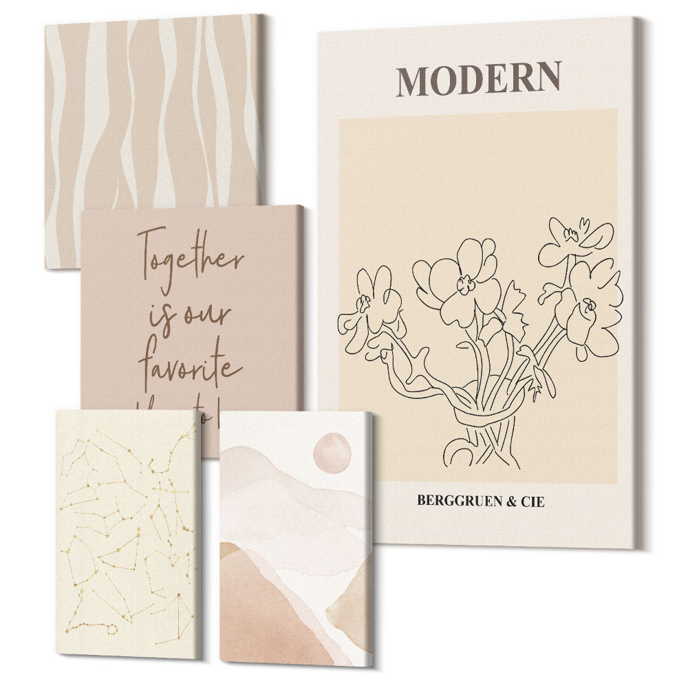 Öt részes vászonkép Modern minimalista stílusú szett absztrakt motívumokkal