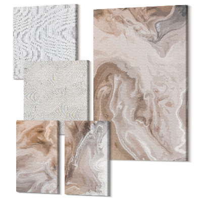 Öt részes vászonkép szett Kő textúra absztrakt márvány minták