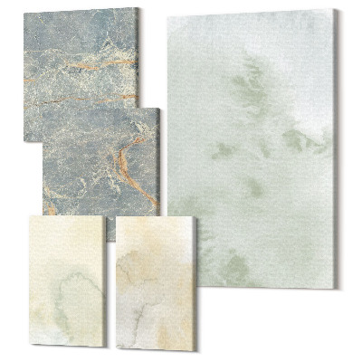 Vászonkép ötrészes Pasztell akvarellek vászon festék textúrák