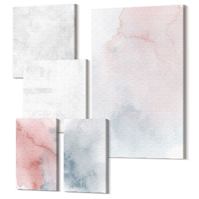 Vászonkép ötrészes Pasztell akvarellek vászon színes textúrák