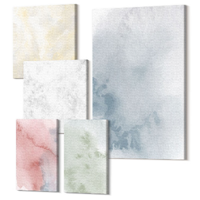 Öt részes vászonkép Pasztell struktúrák színes akvarelleket vászonra