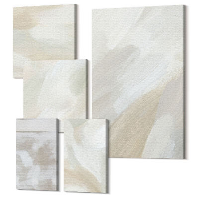 Öt részes vászonkép Ecsetvonások absztrakt festék a vászonra