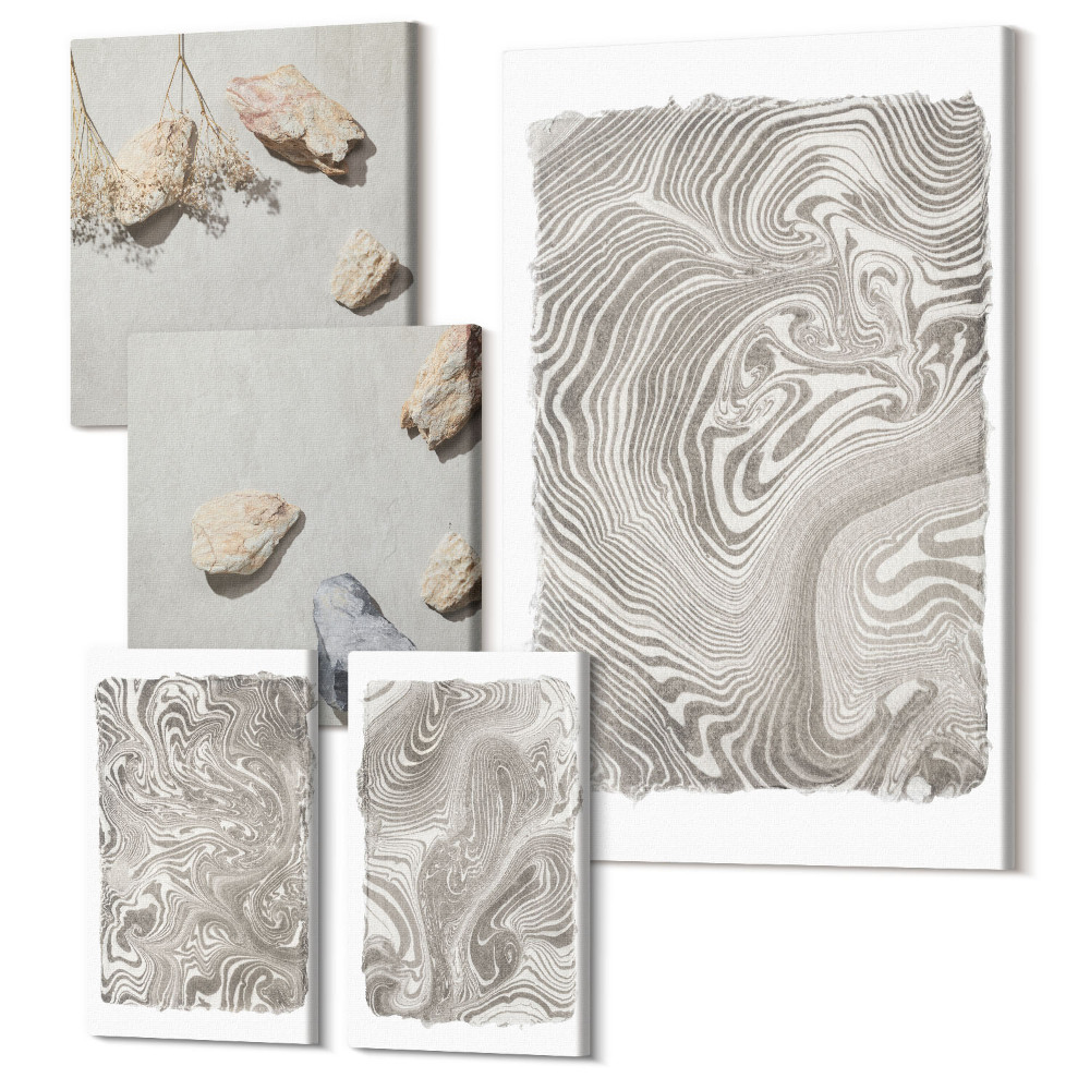 Vászonkép ötrészes Modern formák absztrakt festészet