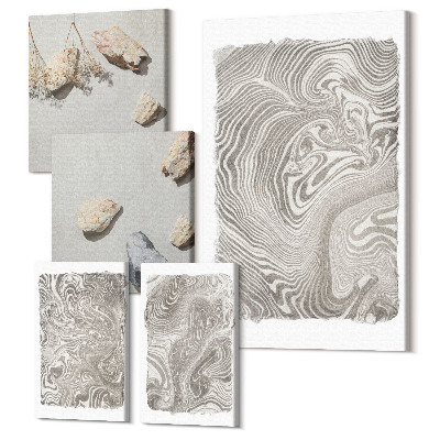 Vászonkép ötrészes Modern formák absztrakt festészet