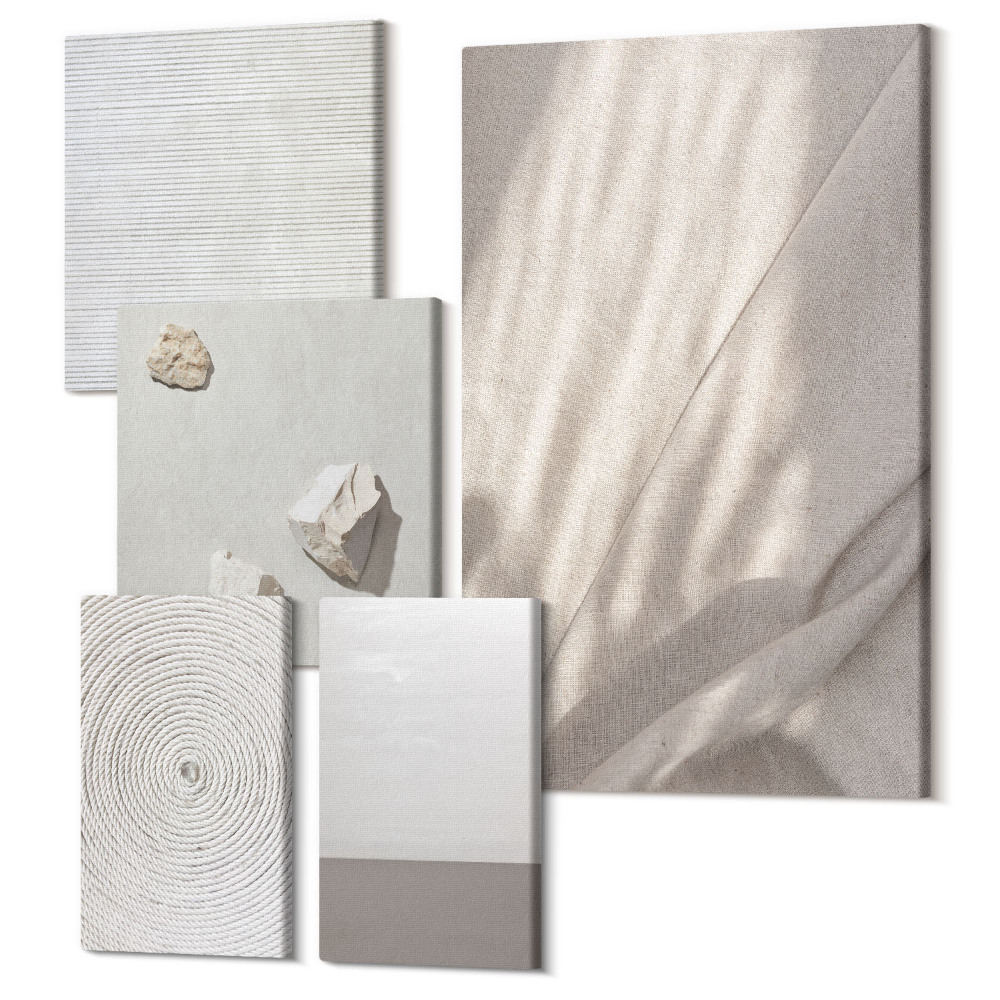 Öt részes vászonkép Finom természetes textúrák boho stílusban