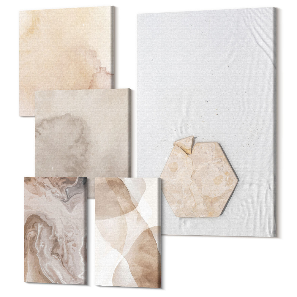Öt részes vászonkép szett Tervezői absztrakció, amelyet a természet ihletett