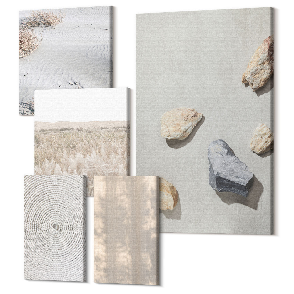 Öt részes vászonkép A Boho természetes struktúrákat textúrál