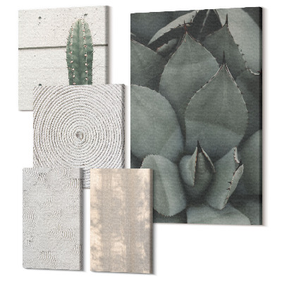 Öt részes vászonkép szett Nyári textúrák közelről trópusi éghajlaton