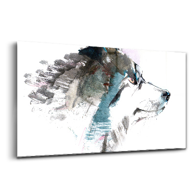 Üvegkép falra Festett farkas profilja