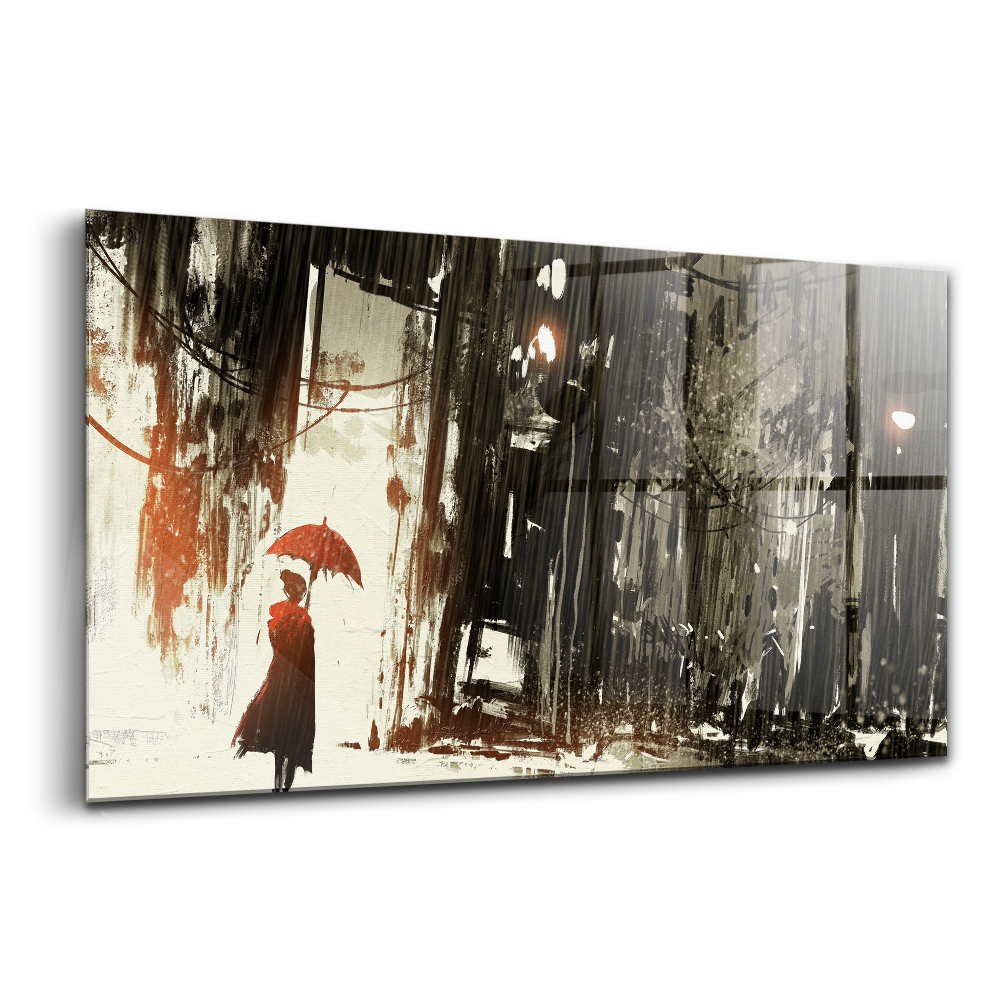 Üvegkép falra Veszélyes esős éjszaka nője