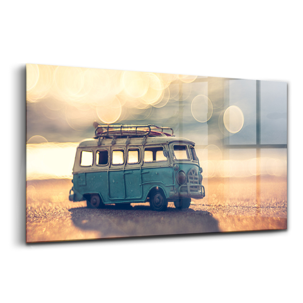 Egyedi üvegkép Lakókocsi a tengerparton