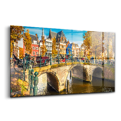 Üvegkép Amszterdam őszi kékje
