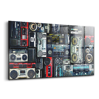 Egyedi üvegkép Boombox vintage stílusú zene