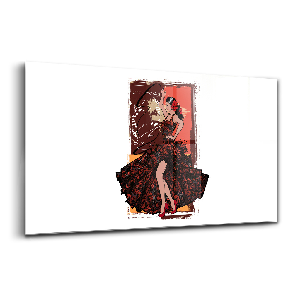 Egyedi üvegkép Flamenco nő