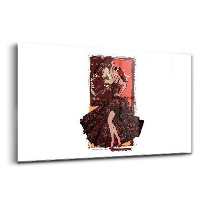 Egyedi üvegkép Flamenco nő