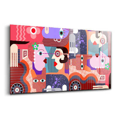 Üvegkép falra Absztrakt arcok