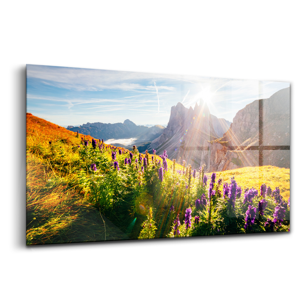 Üvegkép A dolomitok tájképe