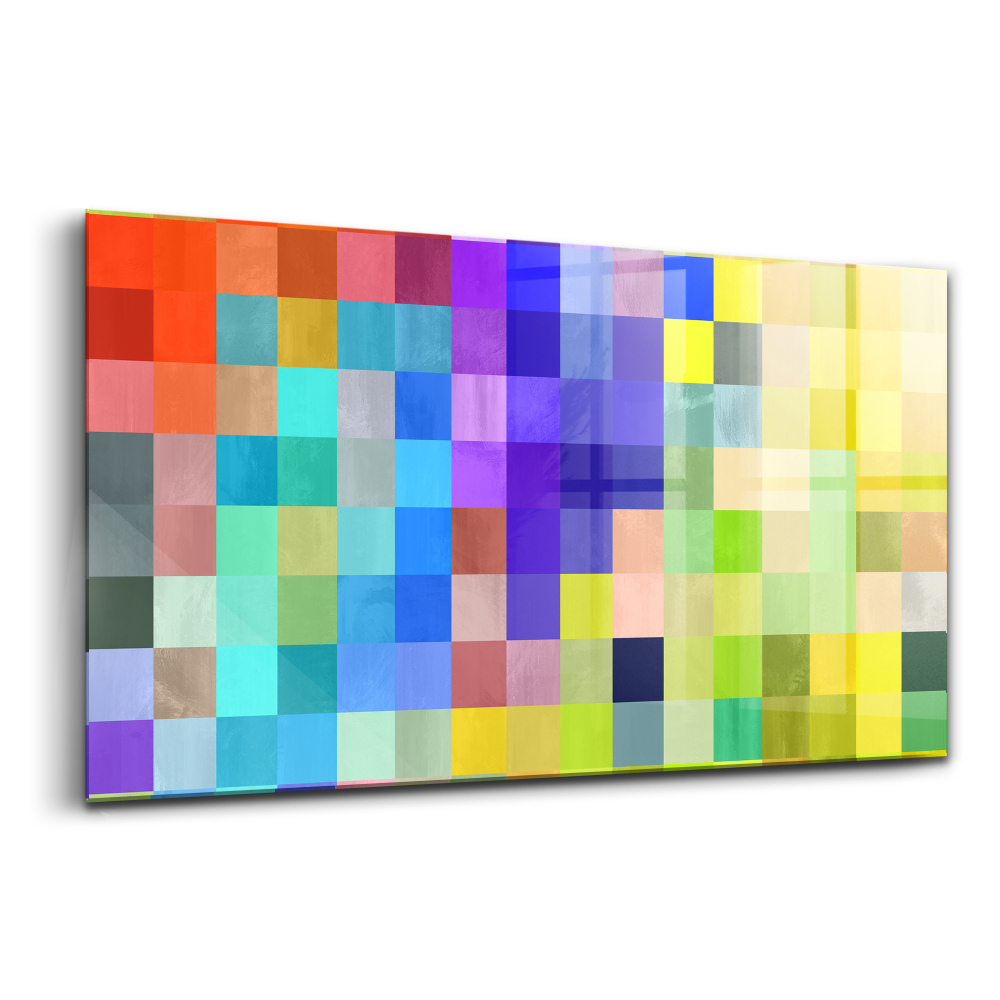 Üvegkép falra Kis négyzetek kompozíciója