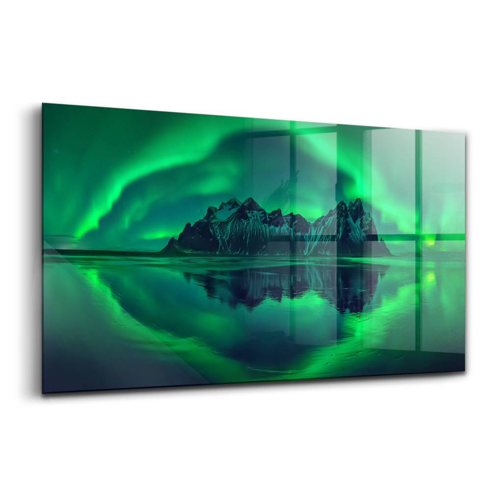 Egyedi üvegkép Sarki fény tükörképe