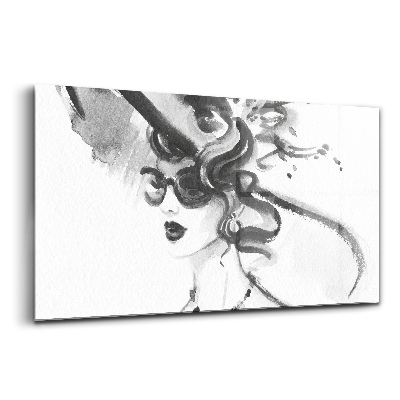 Egyedi üvegkép Divatos nő