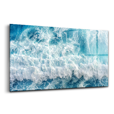 Üvegkép Madártávlatból egy óceáni hullám