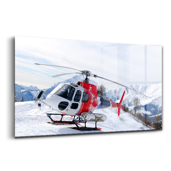 Üvegkép Helikopter a hófúvásban
