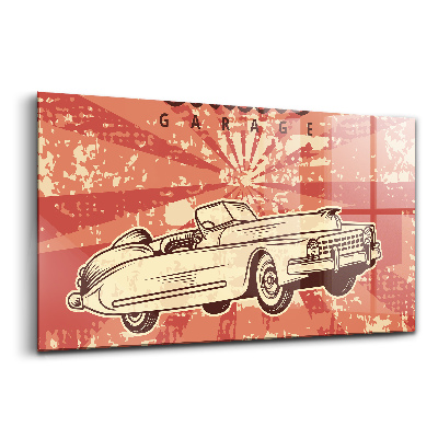 Egyedi üvegkép Grunge vintage retro autó