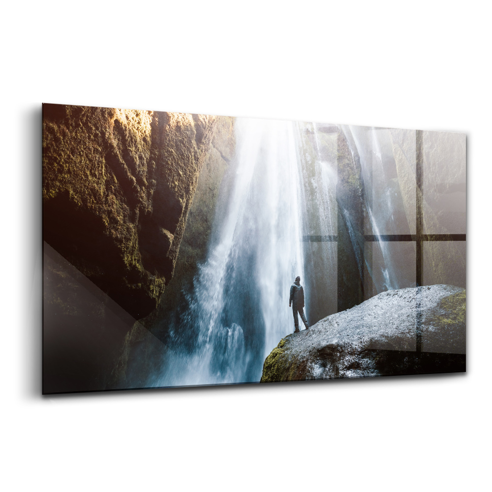 Üvegkép A Gljufrabui vízesés kilátása