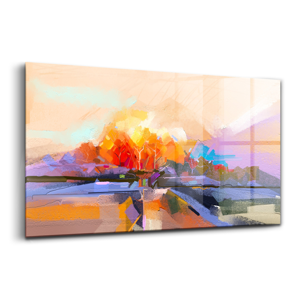 Üvegkép Fél absztrakt fa