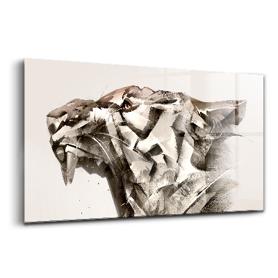 Egyedi üvegkép Festett portré egy tigris szája