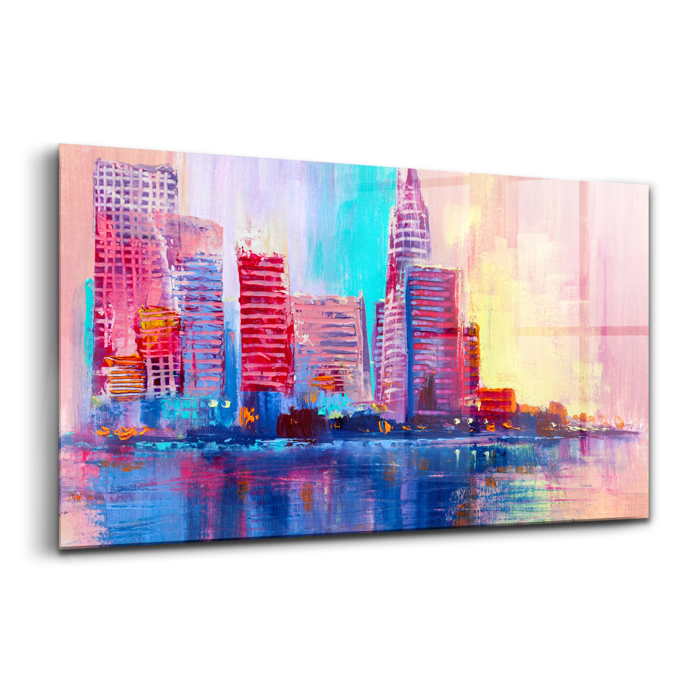 Üvegkép A városi felhőkarcolók absztrakciója