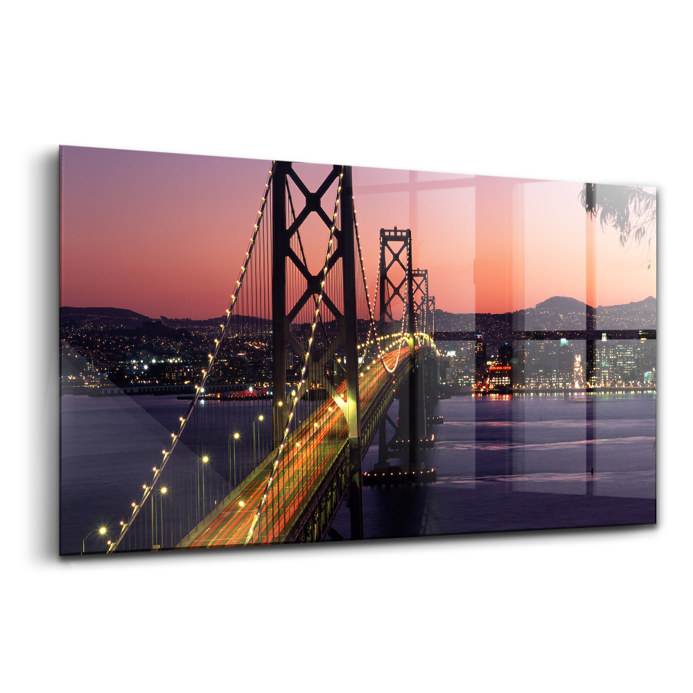 Üvegkép San Francisco híd naplemente