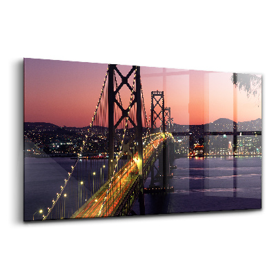 Üvegkép San Francisco híd naplemente