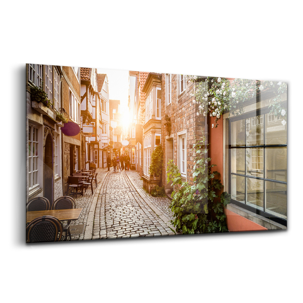 Üvegkép falra Olasz utca épületek között